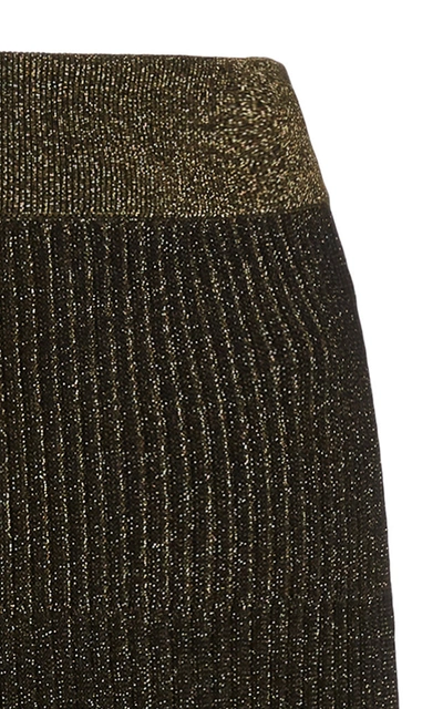 Shop Balmain Women's Pleated Lurex Midi Skirt In Metallic