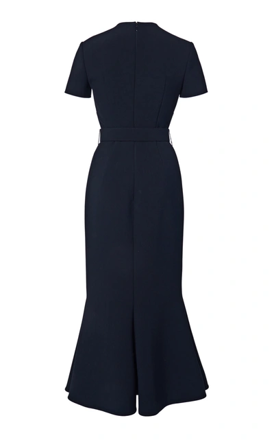 Shop Valentino Women's Belted Double-faced Wool Midi Dress In Black