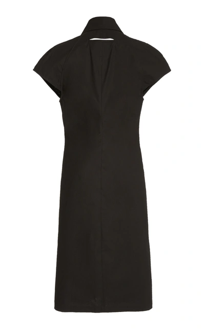 Bottega Veneta Button-detailed Cotton-blend Midi Shirt Dress In Black