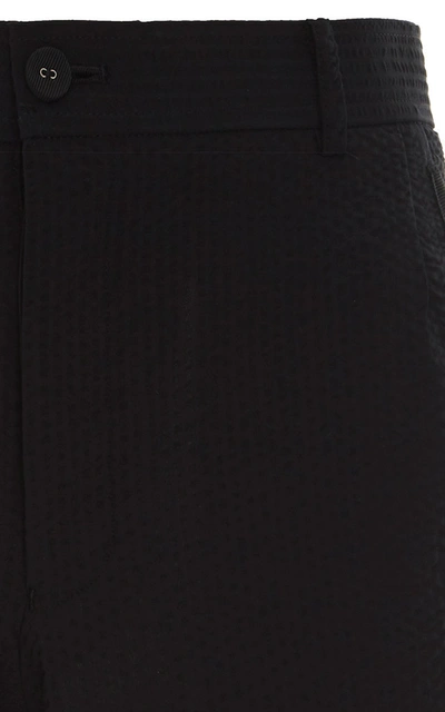 Shop Thom Browne Tailored Engineered Wool Shorts In Black