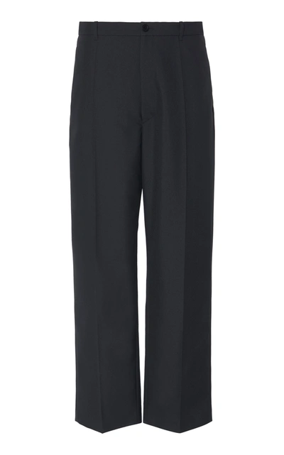Shop Balenciaga Oversized Cropped Twill Pants In Black