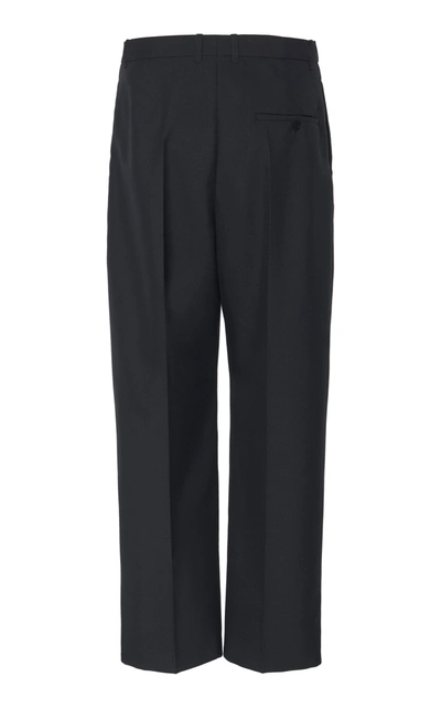 Shop Balenciaga Oversized Cropped Twill Pants In Black
