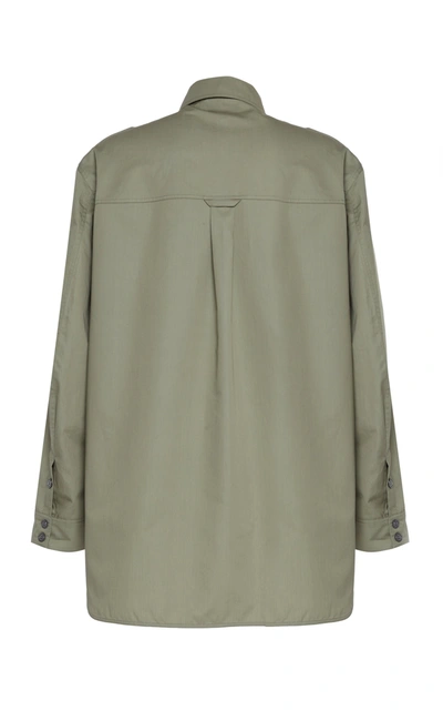 Shop Rochas Embroidered Cotton-blend Shirt In Green