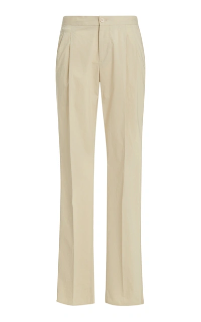 Shop Pt01 Sonny Pleated Stretch-cotton Pants In Neutral