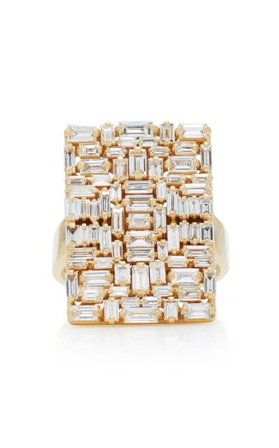 Suzanne Kalan White Diamond Baguette Ring In Gold