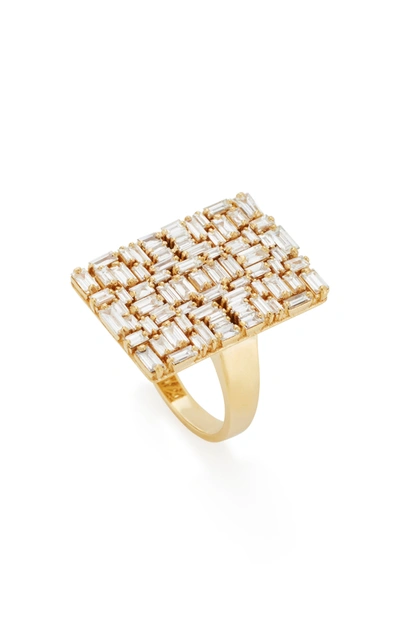 Suzanne Kalan White Diamond Baguette Ring In Gold