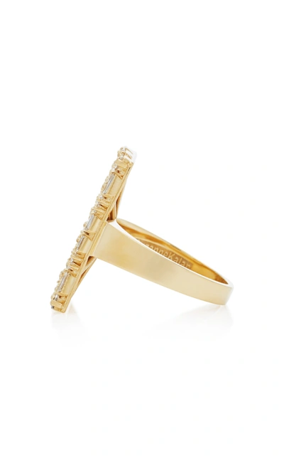 Suzanne Kalan White Diamond Baguette Ring In Gold