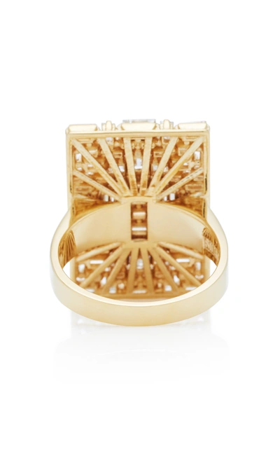 Suzanne Kalan White Diamond Baguette Ring In Gold