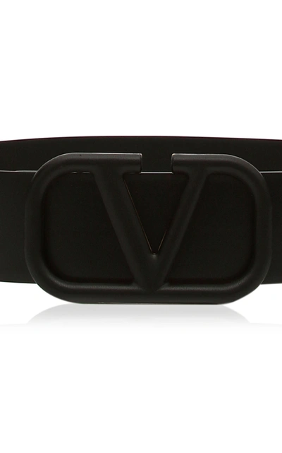 Shop Valentino Women's  Garavani Vlogo Leather Waist Belt In Navy,black