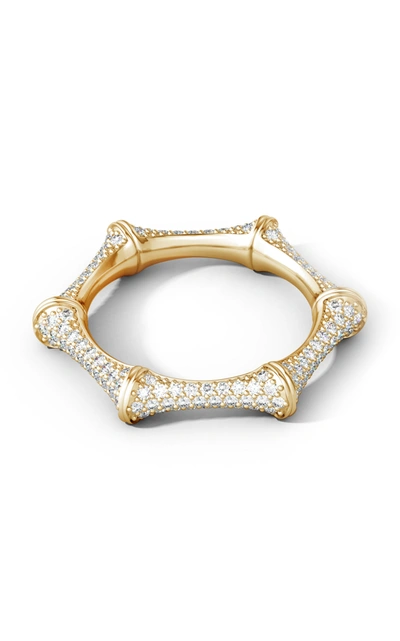 Shop Natori Women's Indochine 14k Gold And Diamond Pave Ring