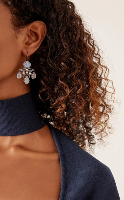 Shop Holly Dyment Women's Medora Girandole 14k White Gold And Multi-stone Earrings
