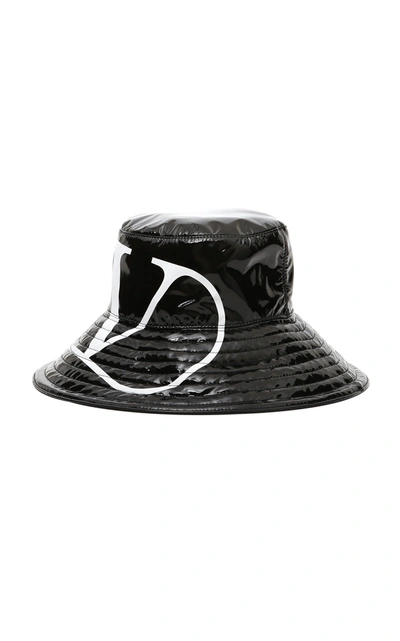 Shop Valentino Garavani Printed Vinyl Bucket Hat In Black