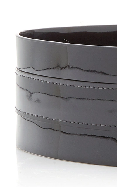 Shop Brandon Maxwell Patent Leather Waist Belt In Black