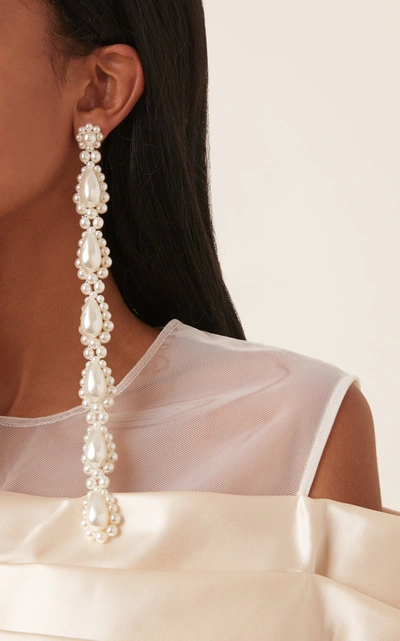 Shop Simone Rocha Faux Pearl Earrings In White