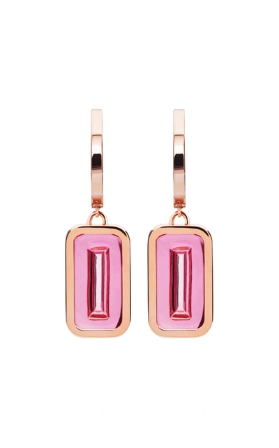 Shop Alina Abegg Pfefferminz Rubellite 14k Rose Gold Hoop Earrings In Pink