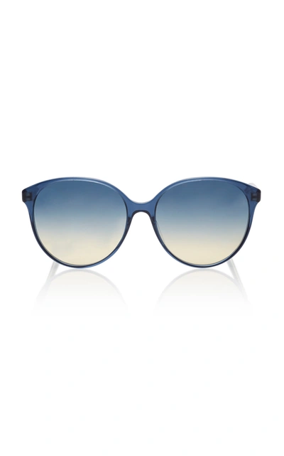 Shop Oliver Peoples Women's Brook Tree Oversized Acetate Sunglasses In Blue