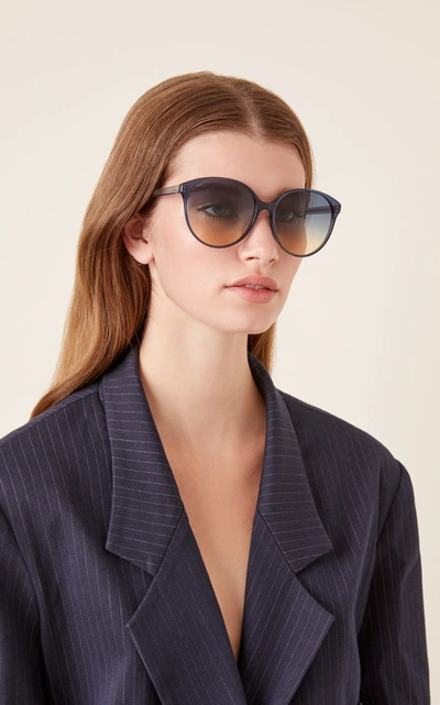 Shop Oliver Peoples Women's Brook Tree Oversized Acetate Sunglasses In Blue