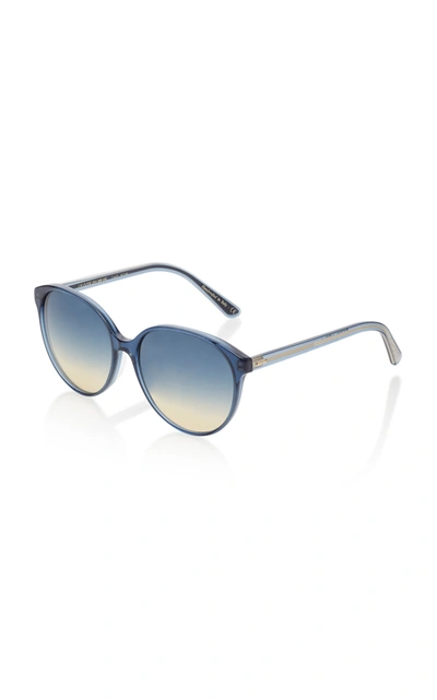 Shop Oliver Peoples Women's Brook Tree Oversized Acetate Sunglasses In Blue