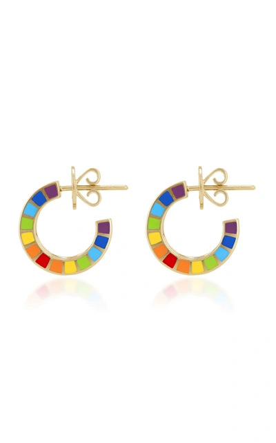 Shop Aisha Baker Women's Me 18k Gold Enamel Earrings In Multi