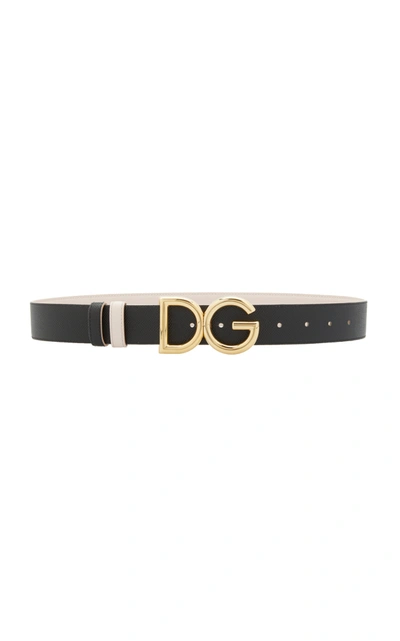 Shop Dolce & Gabbana Women's Reversible Leather Belt In Light Pink