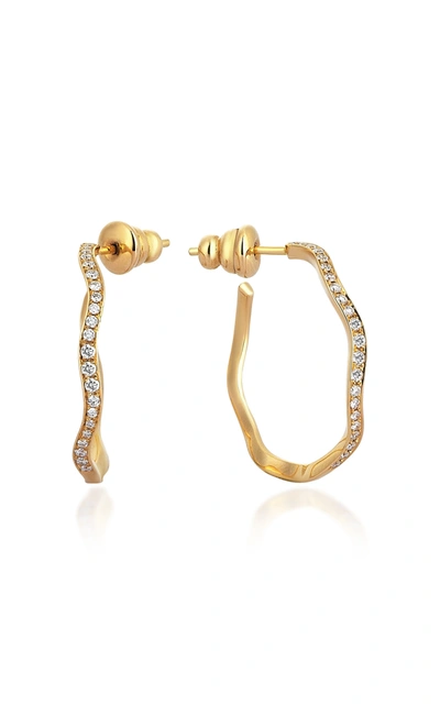Shop Gilan Women's Cintemani 18k Yellow Gold Diamond Hoop Earrings