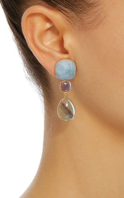 Shop Bahina Women's 18k Gold; Lolith And Fluorite Earrings In Multi