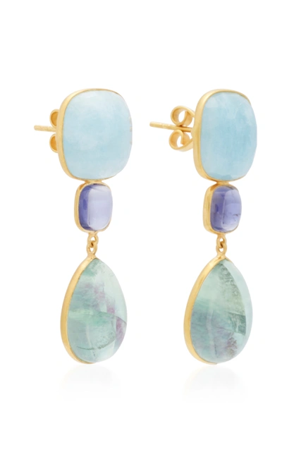 Shop Bahina Women's 18k Gold; Lolith And Fluorite Earrings In Multi