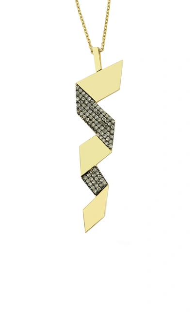 Shop Tullia Women's Zig Zag 14k Gold And Diamond Necklace