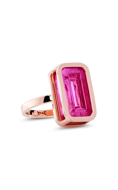 Shop Alina Abegg Pfefferminz Rubellite 14k Rose Gold Ring In Pink