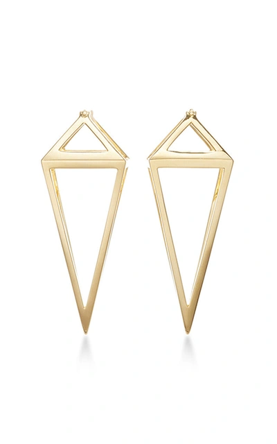 Shop Noor Fares Pendulum 3d Earrings In Gold