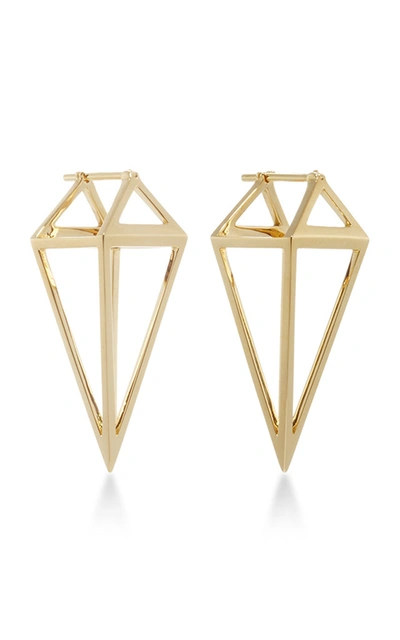 Shop Noor Fares Pendulum 3d Earrings In Gold