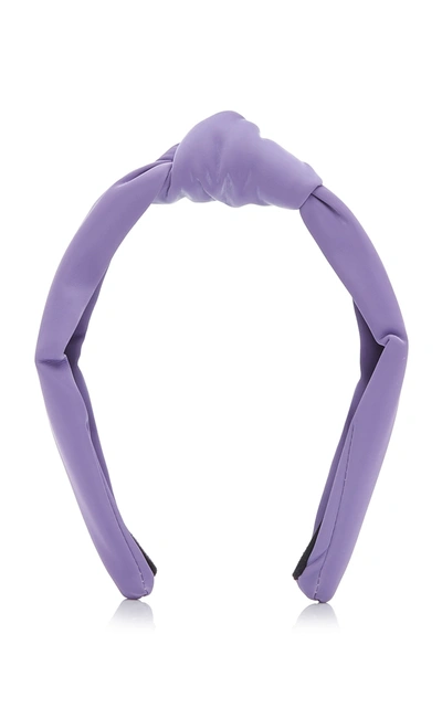Shop Lele Sadoughi Women's Neoprene Knotted Headband In Purple