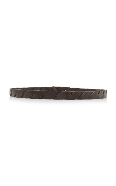 Shop Bottega Veneta Women's Leather Belt In Brown,black