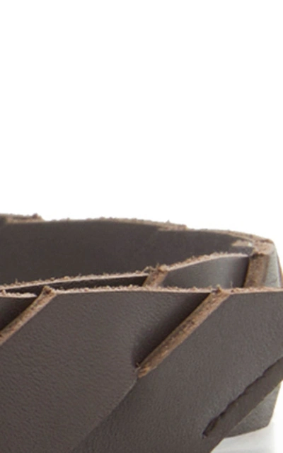 Shop Bottega Veneta Women's Leather Belt In Brown,black