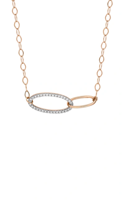 Shop Ginette Ny Women's Ellipse 18k Rose Gold Diamond Fusion Necklace In Pink