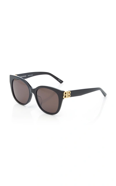 Shop Balenciaga Women's Dynasty Cat-eye Acetate Sunglasses In Black