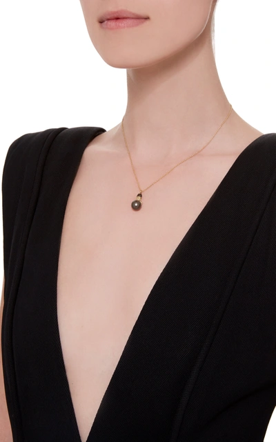 Shop Daniela Villegas Women's Khepri 18k Rose Gold; Garnet And Pearl Necklace In Black