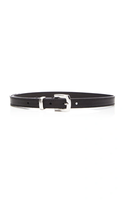 Shop Brandon Maxwell Leather Waist Belt In Black