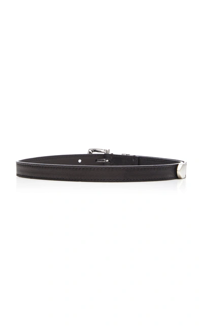 Shop Brandon Maxwell Leather Waist Belt In Black