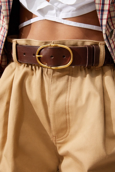 Shop Miu Miu Woven Leather Belt In Brown