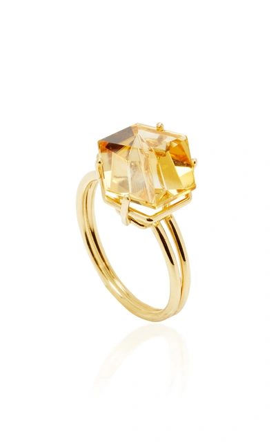 Shop Misui Women's 18k Gold Citrine Ring In Yellow