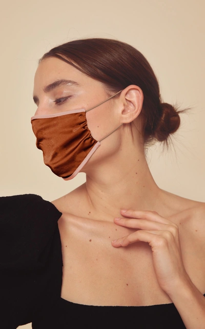 Shop Johanna Ortiz Women's Exclusive Kate Is Wearing Satin-lined Silk Charmeuse Face Mask In Brown