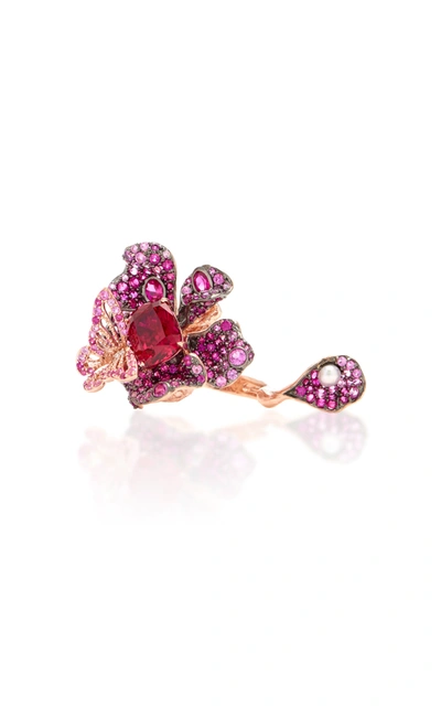 Shop Anabela Chan 18k Rose Gold Vermeil And Multi-stone Ring In Pink