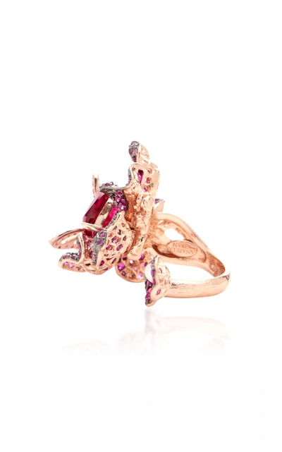 Shop Anabela Chan 18k Rose Gold Vermeil And Multi-stone Ring In Pink