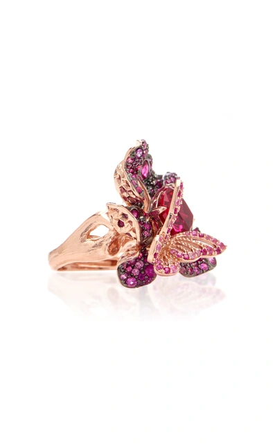 Shop Anabela Chan 18k Rose Gold Vermeil And Multi-stone Ring In Pink