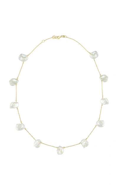 Shop Charms Company Pearls Of Joy 14k Yellow-gold Pearl Necklace In White