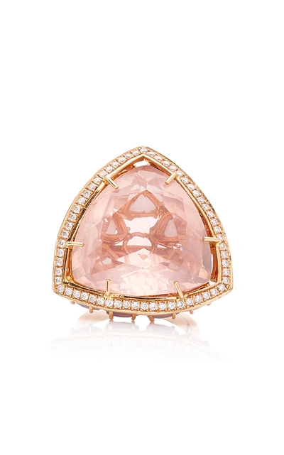 Shop Karma El Khalil Women's Horizon Rose Quartz And Opal Ring In Rose Gold