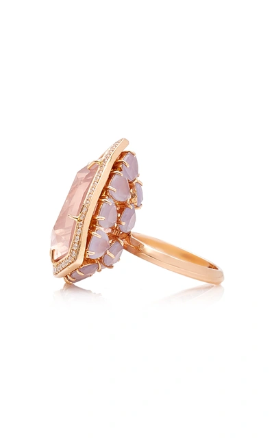 Shop Karma El Khalil Women's Horizon Rose Quartz And Opal Ring In Rose Gold