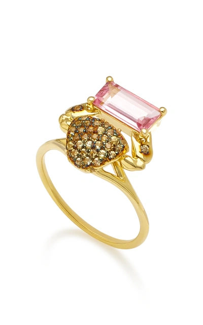 Shop Daniela Villegas Women's Cosquilleo 18k Gold; Tourmaline And Sapphire Ring In Pink