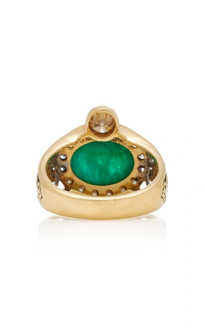 Shop Donna Hourani Women's Composure 18k Gold; Emerald And Diamond Ring